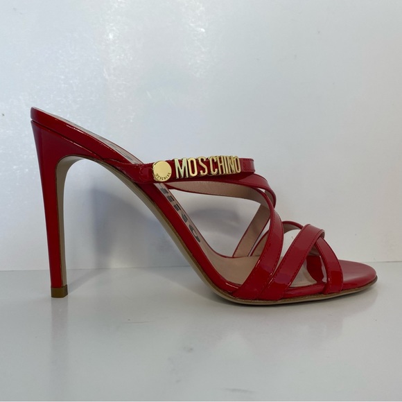 Moschino Red Logo Sandals - Picture 4 of 11